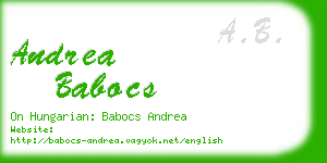 andrea babocs business card